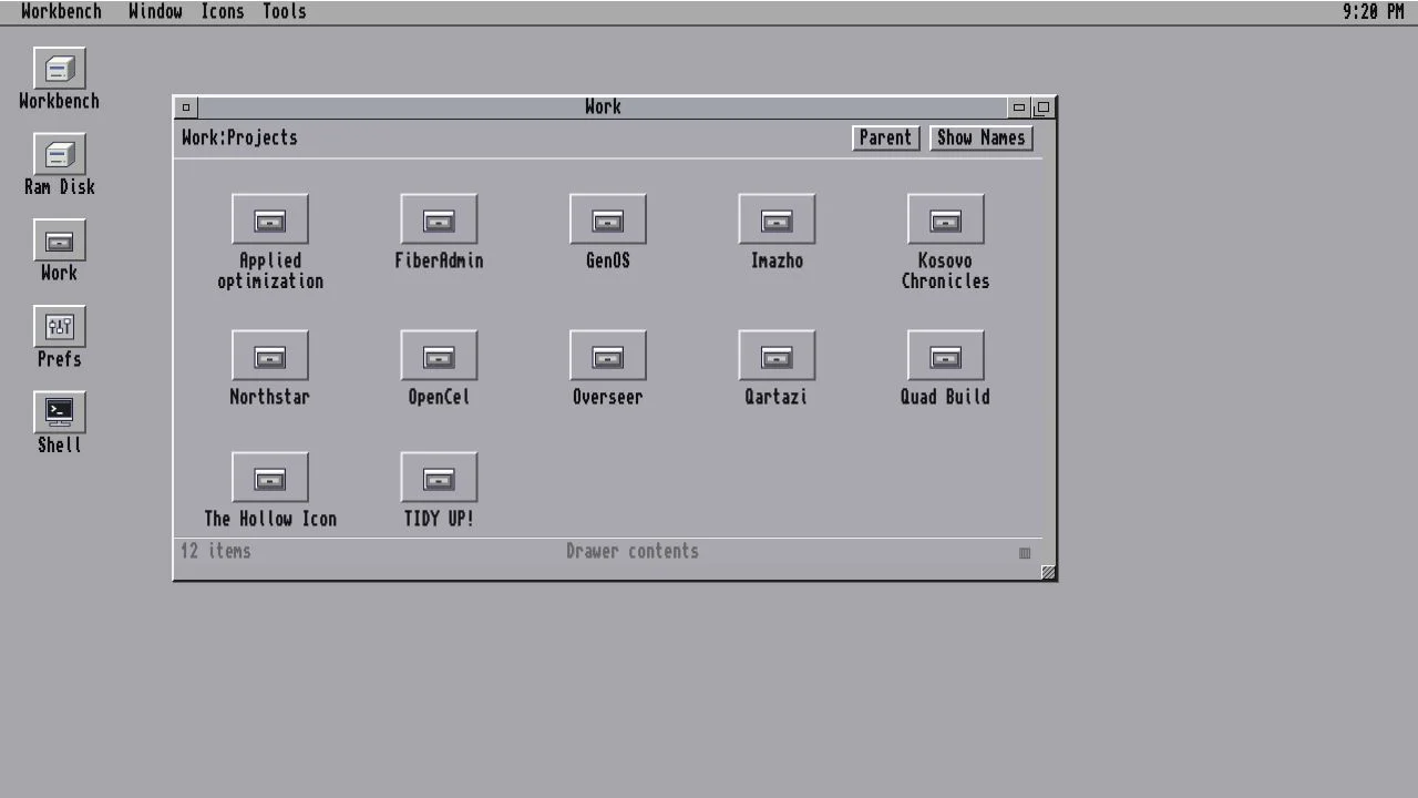 Amiga Workbench desktop preview