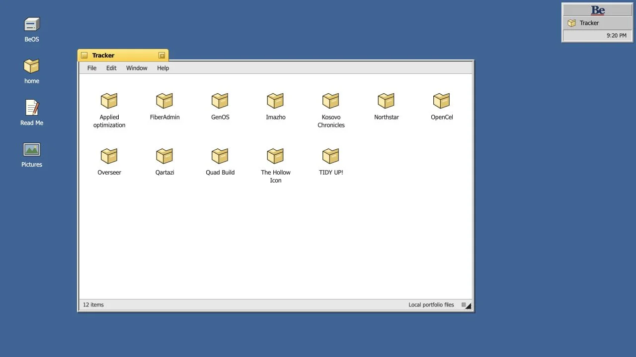 BeOS desktop preview