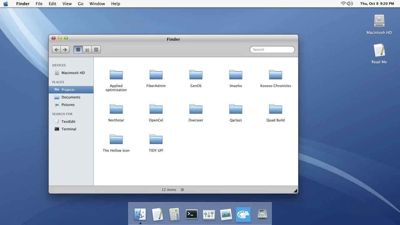 Mac OS X desktop preview