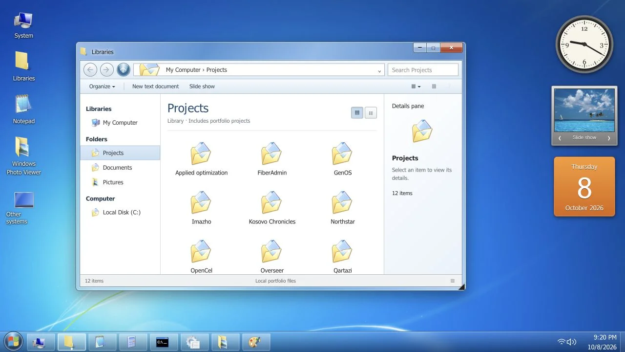 Windows 7 desktop preview